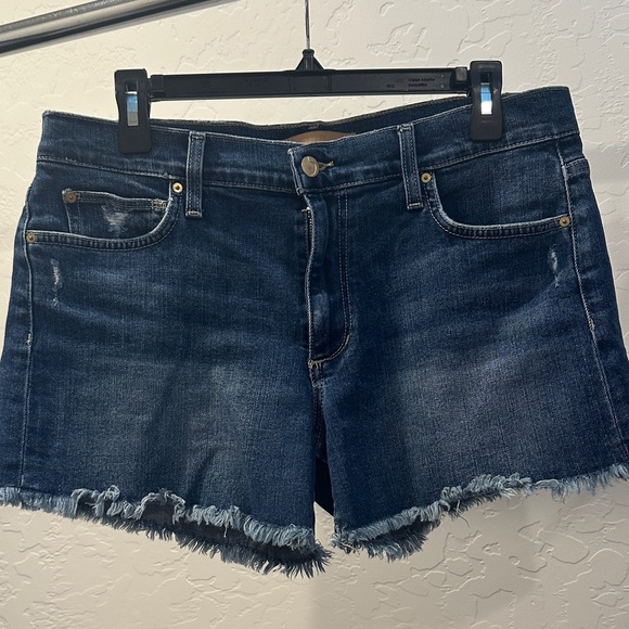 Joe's Jeans Dark Blue Frayed Hem Shorts - Picture 1 of 4